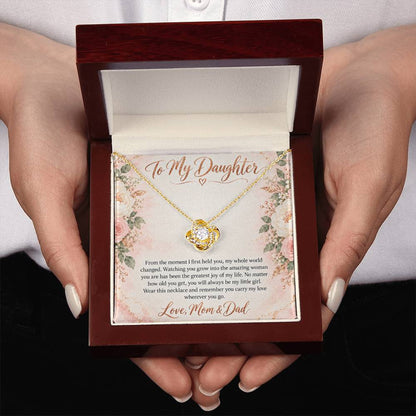 To My Daughter Necklace - My Little Girl - 18K Yellow Gold Finish / Luxury Box with message card in hand