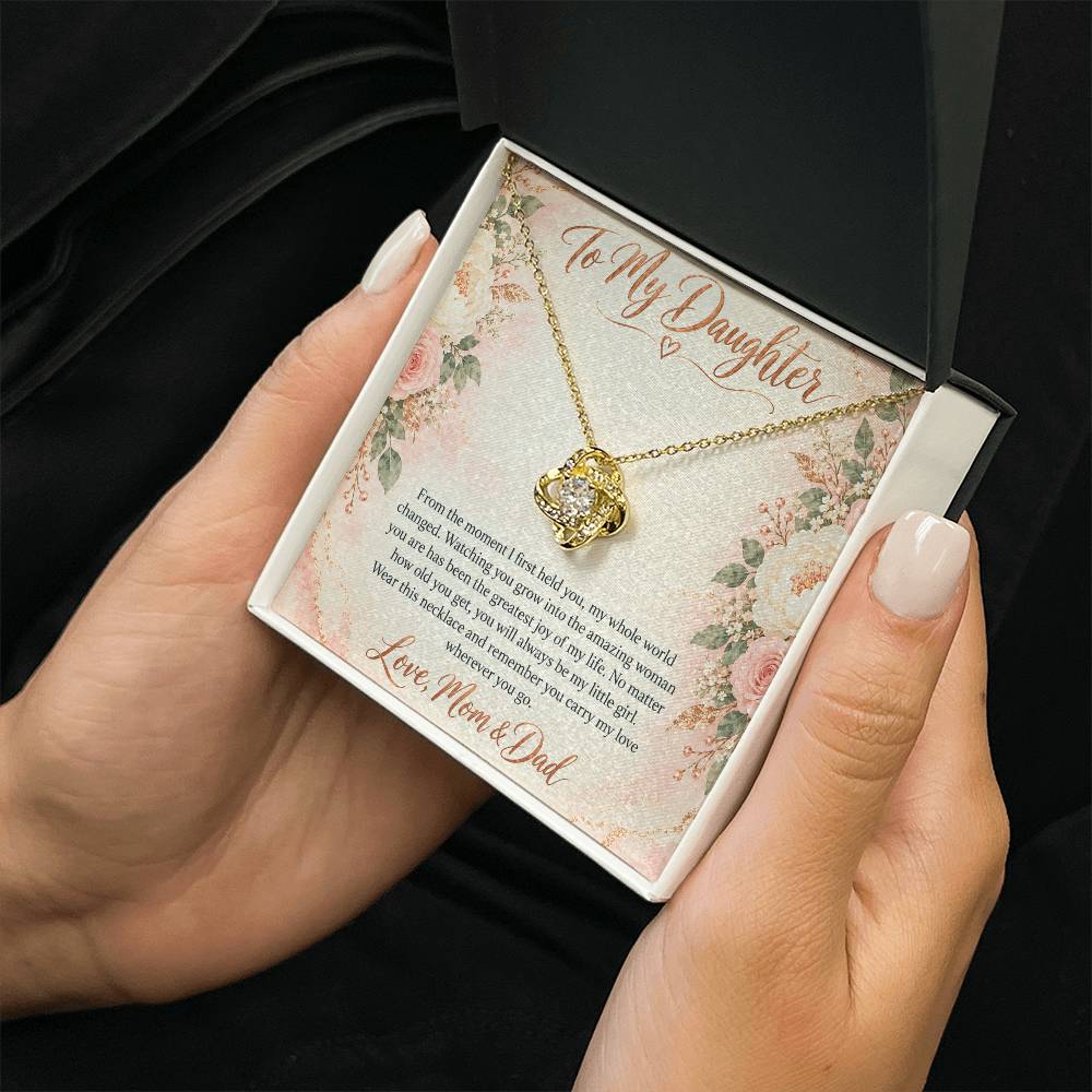 To My Daughter Necklace - My Little Girl - 18K Yellow Gold Finish / Standard Box with message card in hand