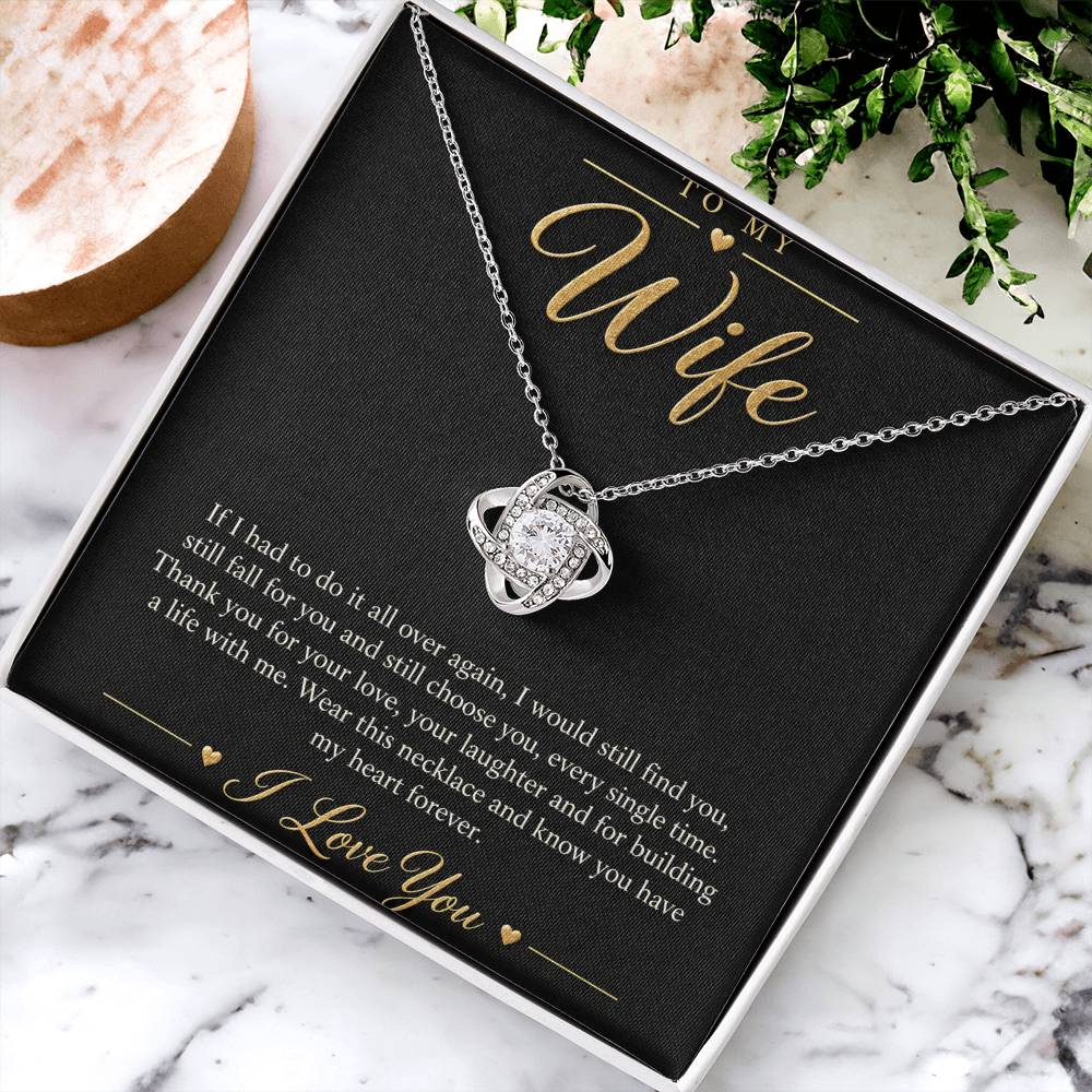 To My Wife Necklace - Still Choose You - 14K White Gold Finish / Standard Box lifestyle