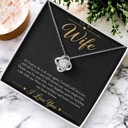 To My Wife Necklace - Still Choose You - 14K White Gold Finish / Standard Box lifestyle