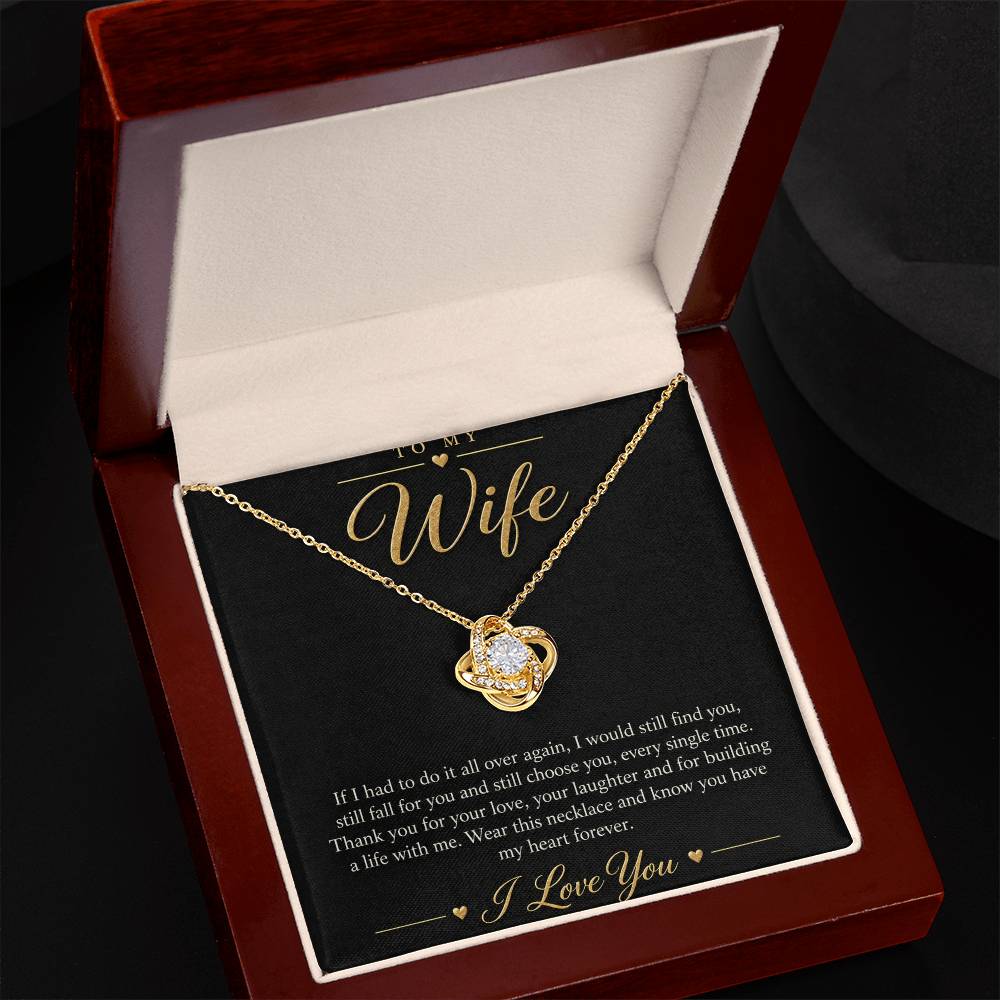 To My Wife Necklace - Still Choose You - 18K Yellow Gold Finish / Luxury Box lifestyle