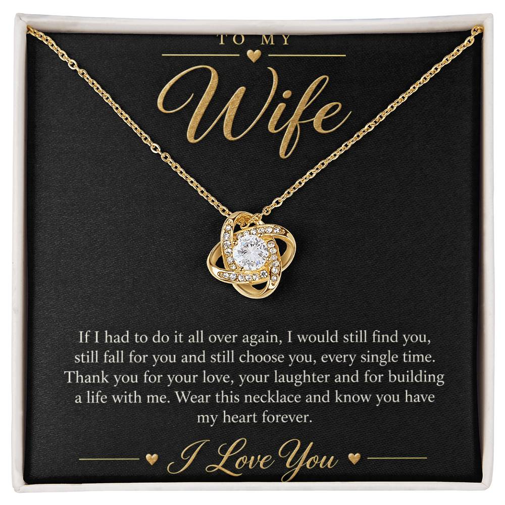 To My Wife Necklace - Still Choose You - 18K Yellow Gold Finish / Standard Box