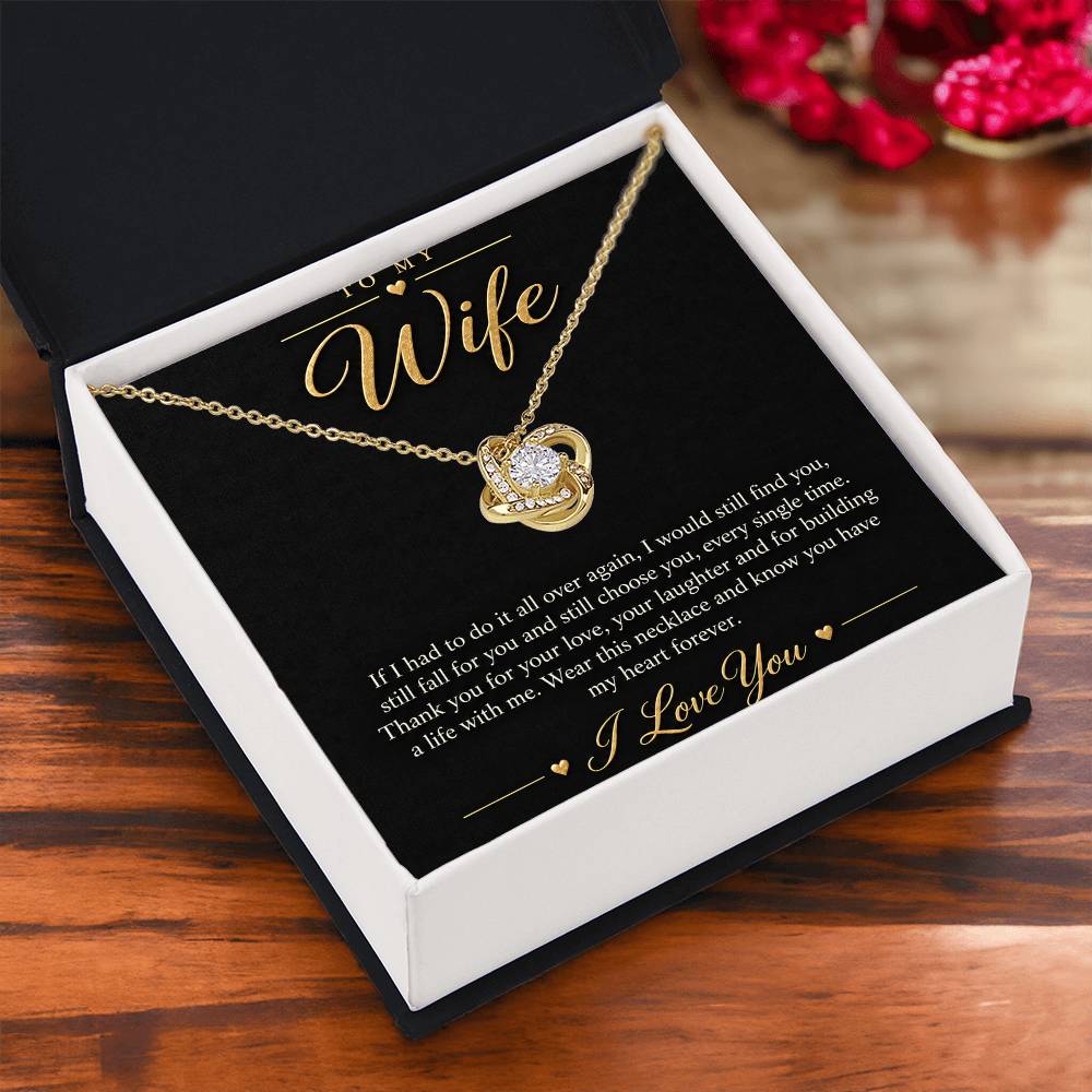 To My Wife Necklace - Still Choose You - 18K Yellow Gold Finish / Standard Box lifestyle