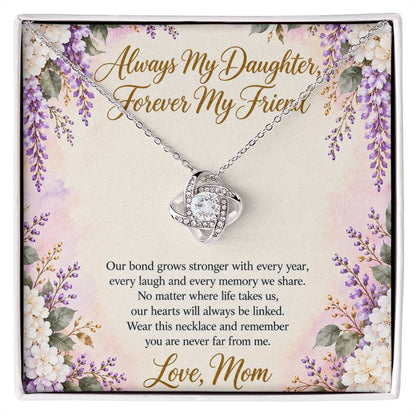 Mom and Daughter Necklace - Forever My Friend - 14K White Gold Finish / Standard Box