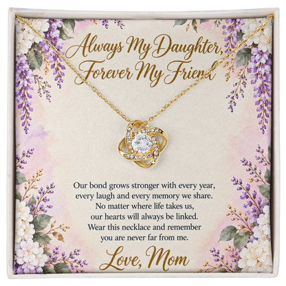 Mom and Daughter Necklace - Forever My Friend - 18K Yellow Gold Finish / Standard Box