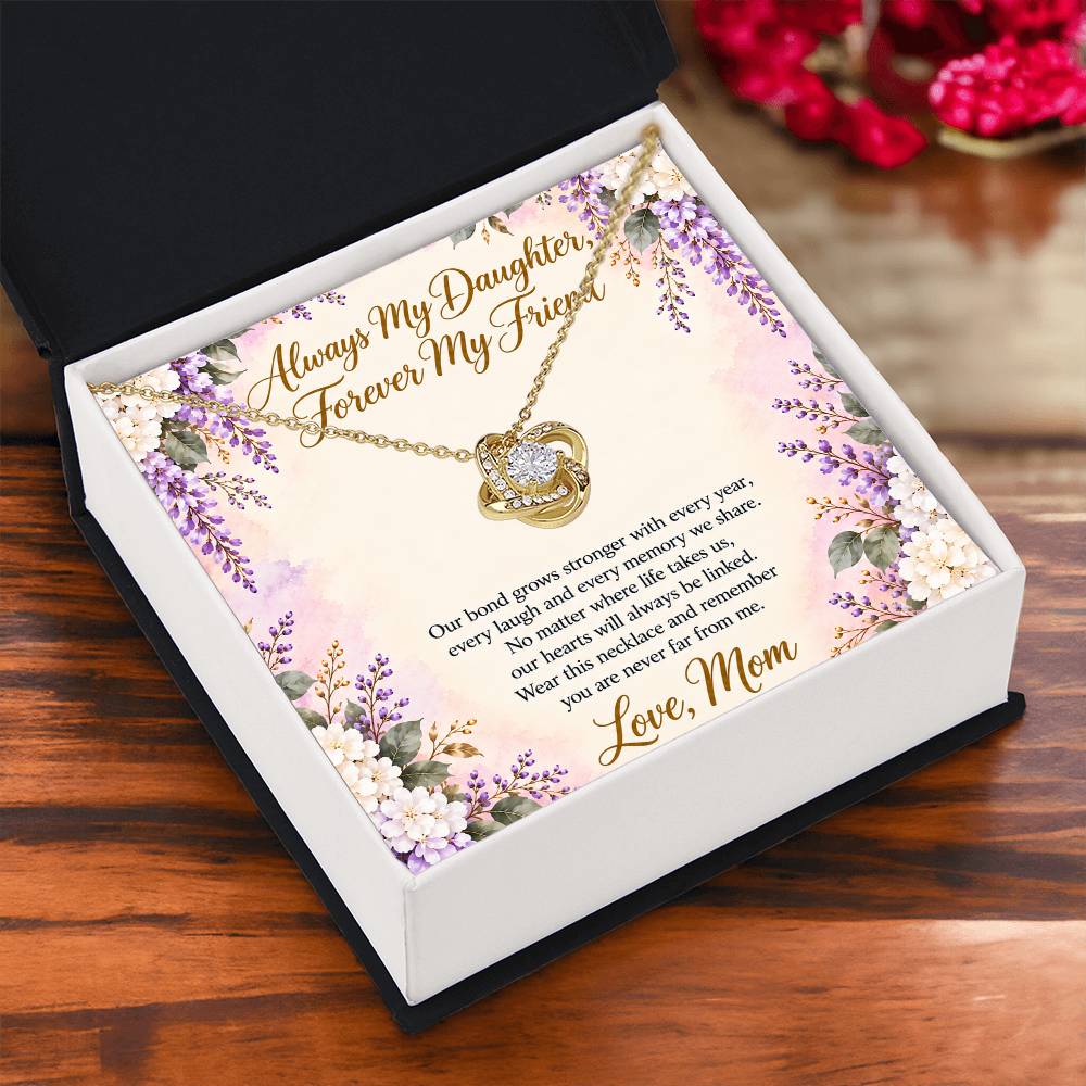 Mom and Daughter Necklace - Forever My Friend - 18K Yellow Gold Finish / Standard Box lifestyle