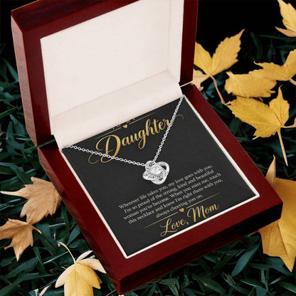 To My Daughter Necklace - Wherever Life Takes You - 14K White Gold Finish / Luxury Box lifestyle