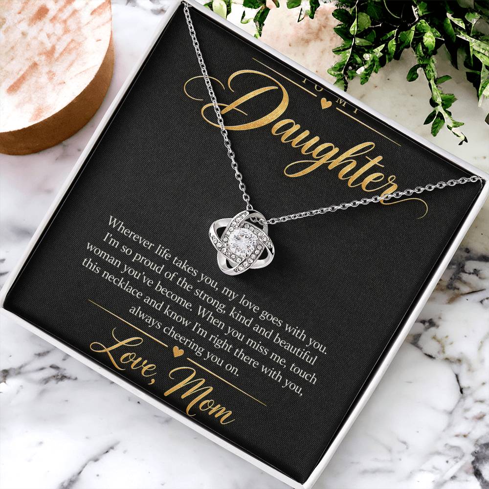 To My Daughter Necklace - Wherever Life Takes You - 14K White Gold Finish / Standard Box lifestyle