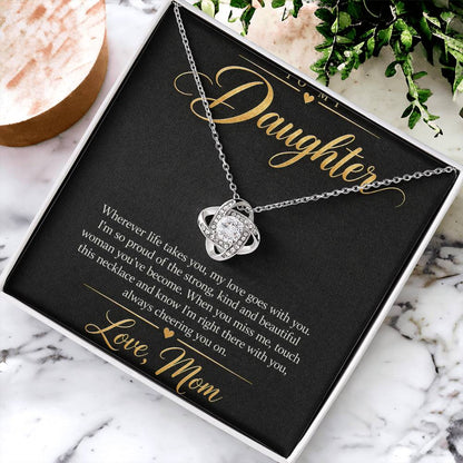 To My Daughter Necklace - Wherever Life Takes You - 14K White Gold Finish / Standard Box lifestyle