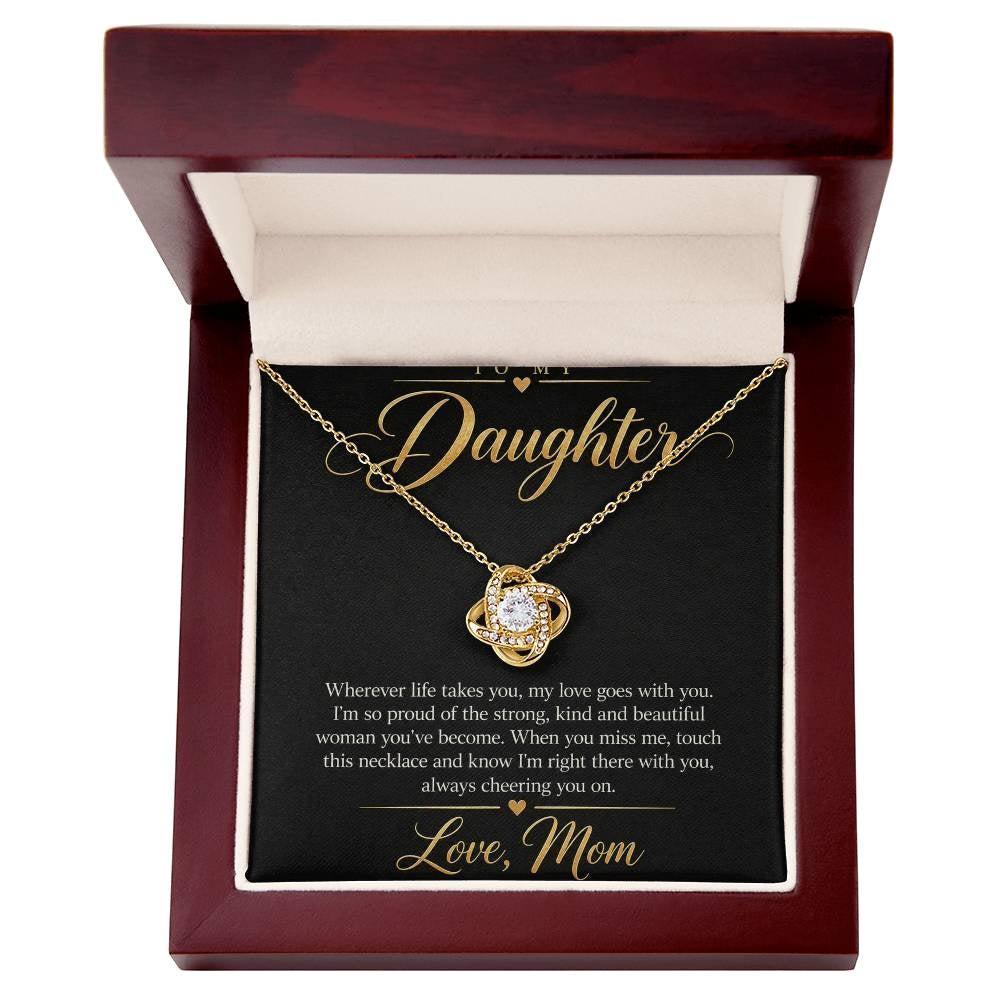 To My Daughter Necklace - Wherever Life Takes You - 18K Yellow Gold Finish / Luxury Box