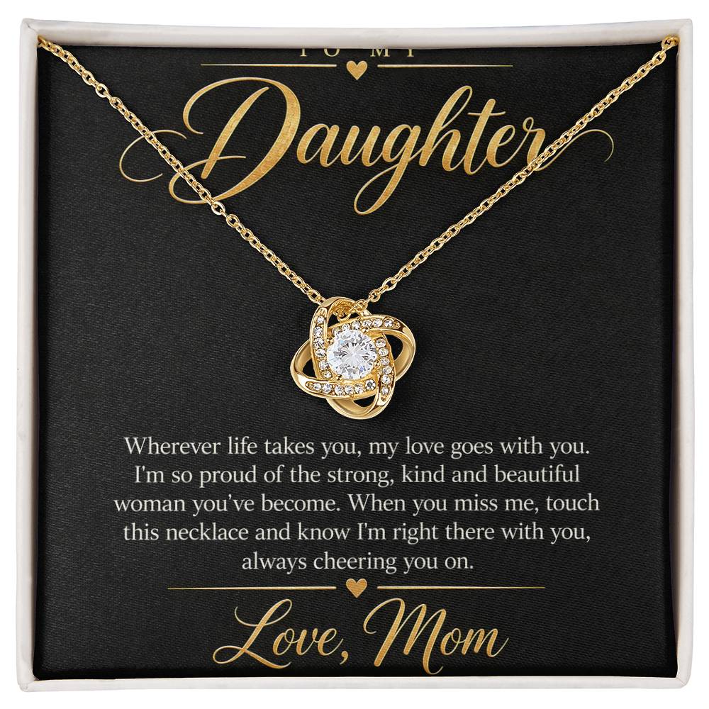To My Daughter Necklace - Wherever Life Takes You - 18K Yellow Gold Finish / Standard Box