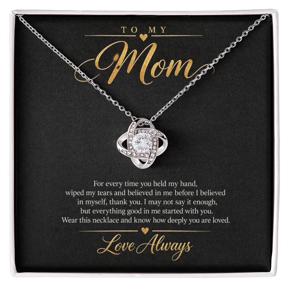 To My Mom Necklace - Love Always - White Gold Finish / Standard Box