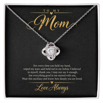 To My Mom Necklace - Love Always - White Gold Finish / Standard Box