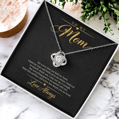 To My Mom Necklace - Love Always - White Gold Finish / Standard Box lifestyle