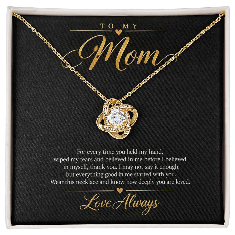 To My Mom Necklace - Love Always - Yellow Gold Finish / Standard Box