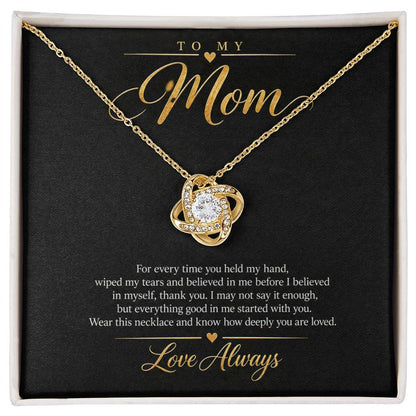 To My Mom Necklace - Love Always - Yellow Gold Finish / Standard Box