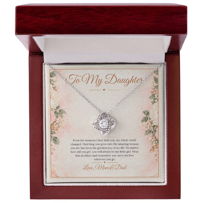 To My Daughter Necklace - My Little Girl - White Gold Finish / Luxury Box