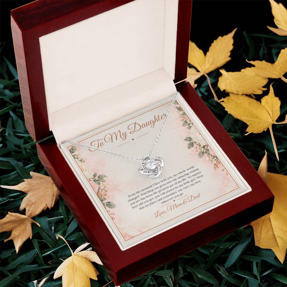 To My Daughter Necklace - My Little Girl - White Gold Finish / Luxury Box lifestyle