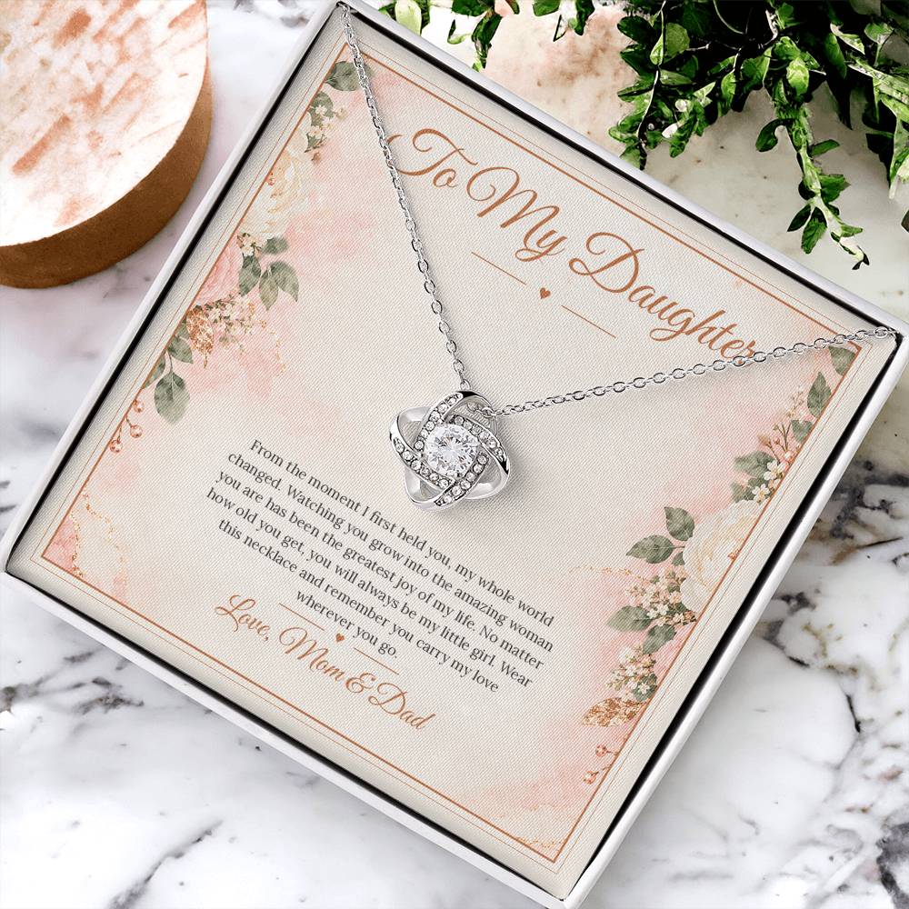 To My Daughter Necklace - My Little Girl - White Gold Finish / Standard Box lifestyle