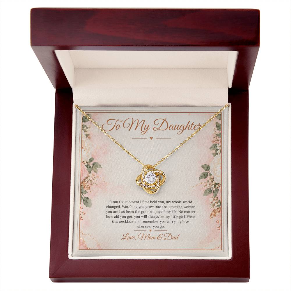 To My Daughter Necklace - My Little Girl - Yellow Gold Finish / Luxury Box