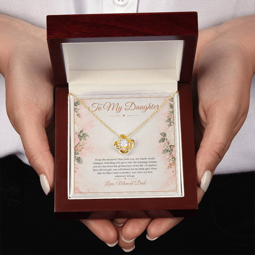 To My Daughter Necklace - My Little Girl - Yellow Gold Finish / Luxury Box with message card in hand