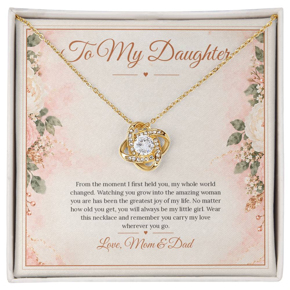 To My Daughter Necklace - My Little Girl - Yellow Gold Finish / Standard Box