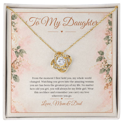 To My Daughter Necklace - My Little Girl - Yellow Gold Finish / Standard Box