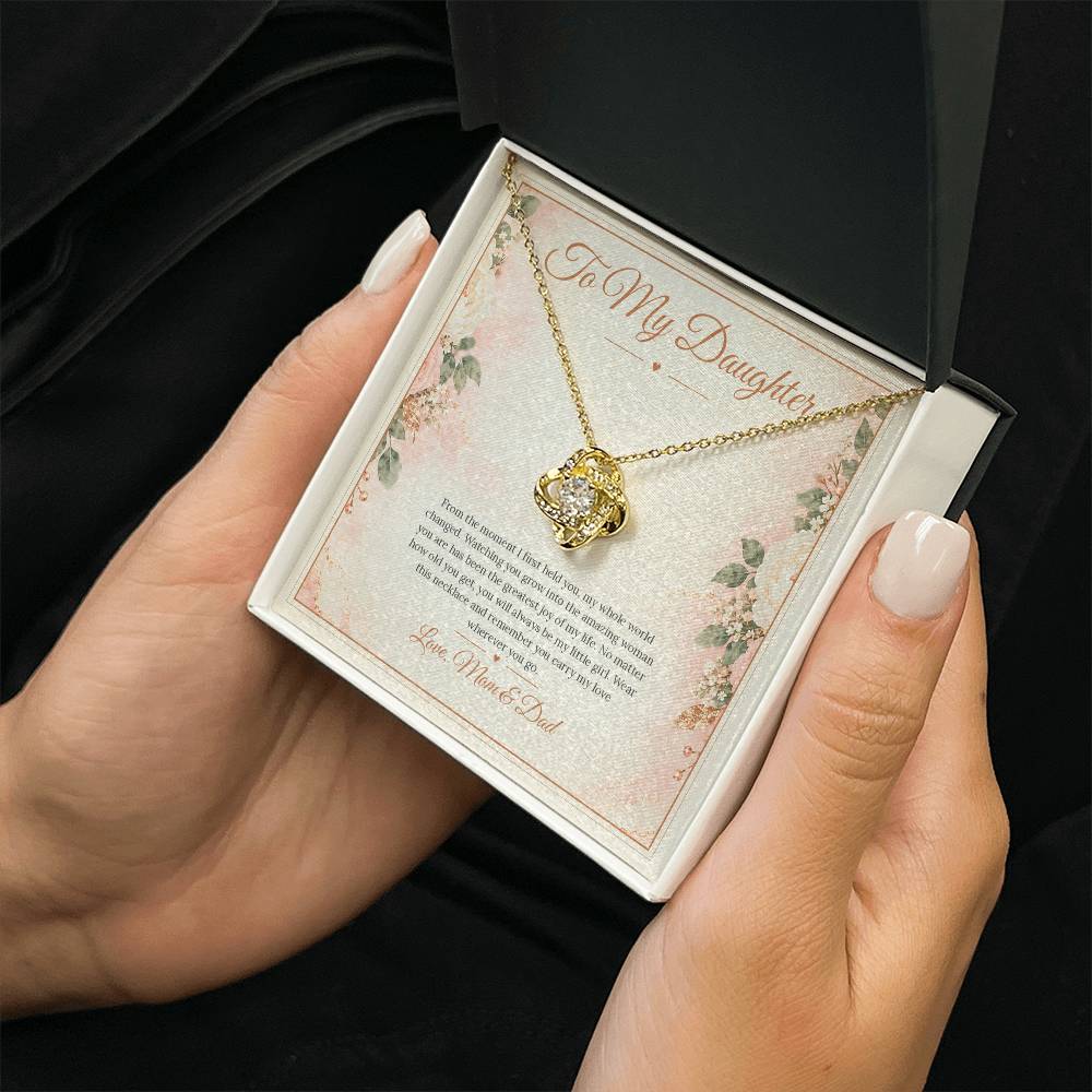 To My Daughter Necklace - My Little Girl - Yellow Gold Finish / Standard Box with message card in hand
