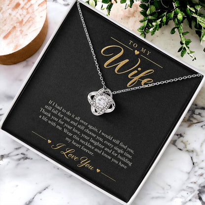 To My Wife Necklace - Still Choose You - White Gold Finish / Standard Box lifestyle
