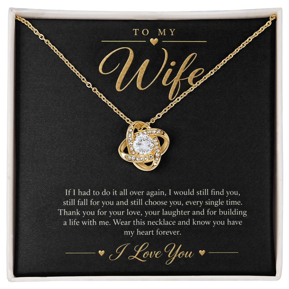 To My Wife Necklace - Still Choose You - Yellow Gold Finish / Standard Box