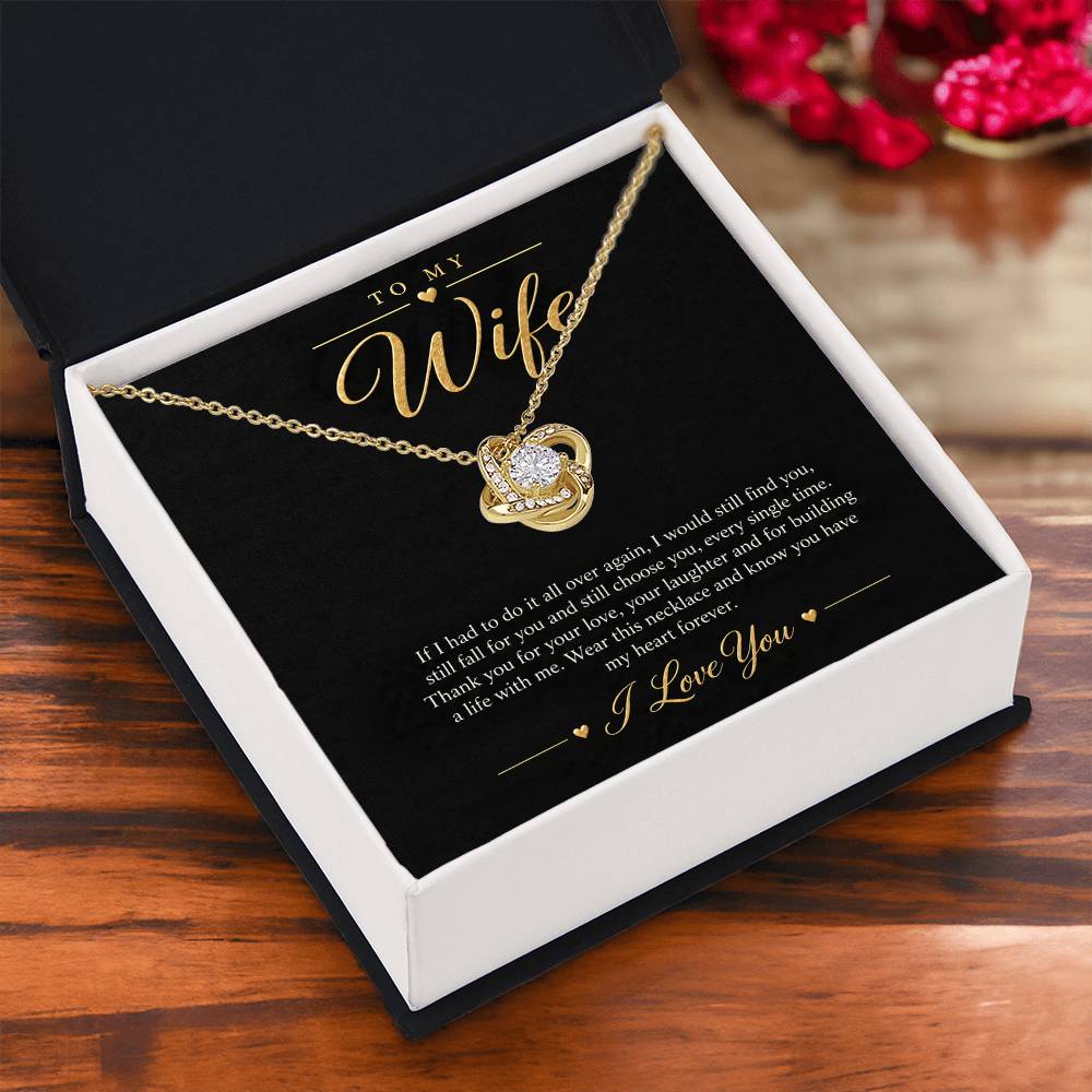 To My Wife Necklace - Still Choose You - Yellow Gold Finish / Standard Box lifestyle
