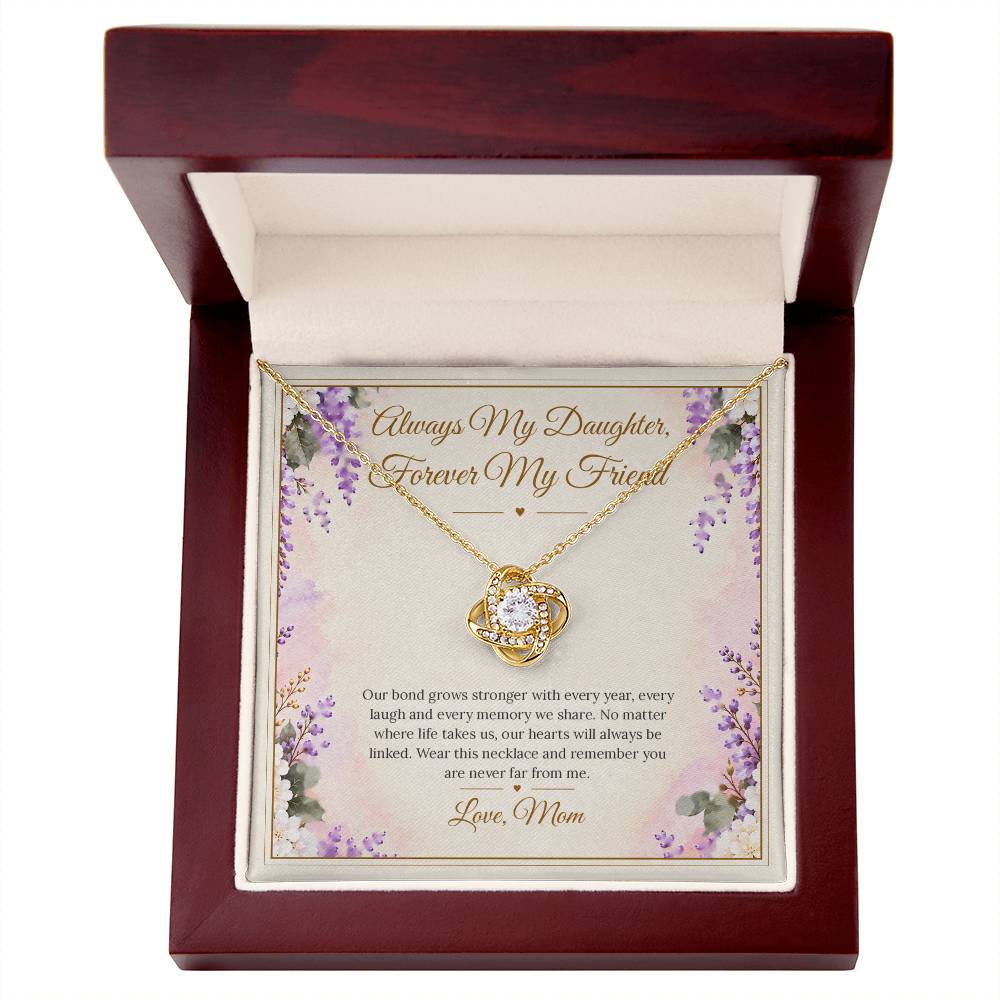 Mom and Daughter Necklace - Forever My Friend - Yellow Gold Finish / Luxury Box