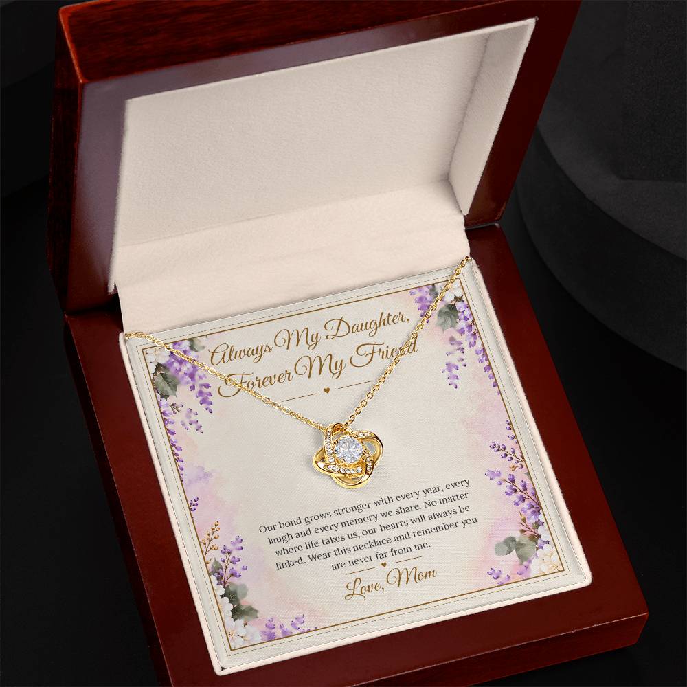 Mom and Daughter Necklace - Forever My Friend - Yellow Gold Finish / Luxury Box lifestyle