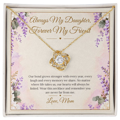 Mom and Daughter Necklace - Forever My Friend - Yellow Gold Finish / Standard Box