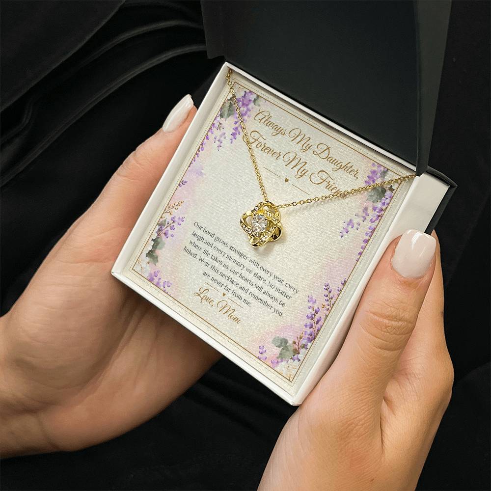 Mom and Daughter Necklace - Forever My Friend - Yellow Gold Finish / Standard Box with message card in hand