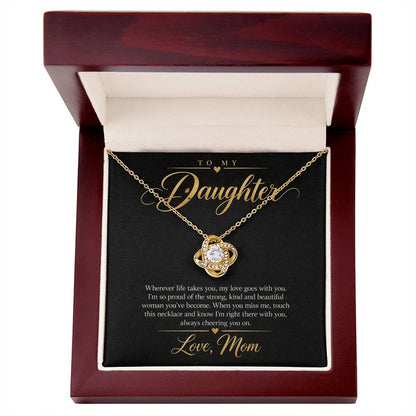 To My Daughter Necklace - Wherever Life Takes You - Yellow Gold Finish / Luxury Box