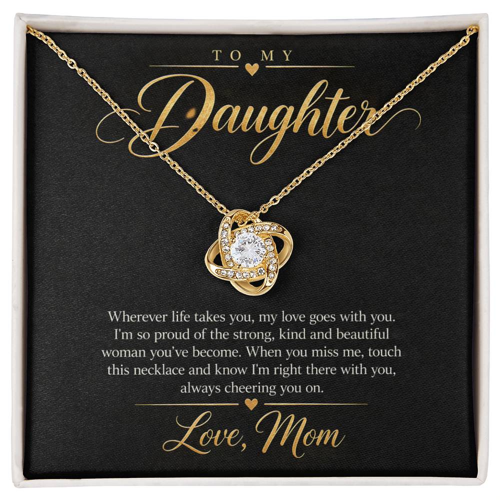 To My Daughter Necklace - Wherever Life Takes You - Yellow Gold Finish / Standard Box