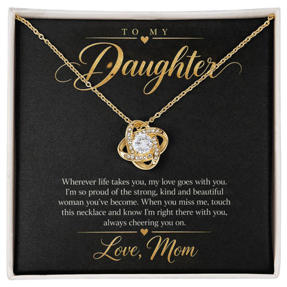 To My Daughter Necklace - Wherever Life Takes You - Yellow Gold Finish / Standard Box