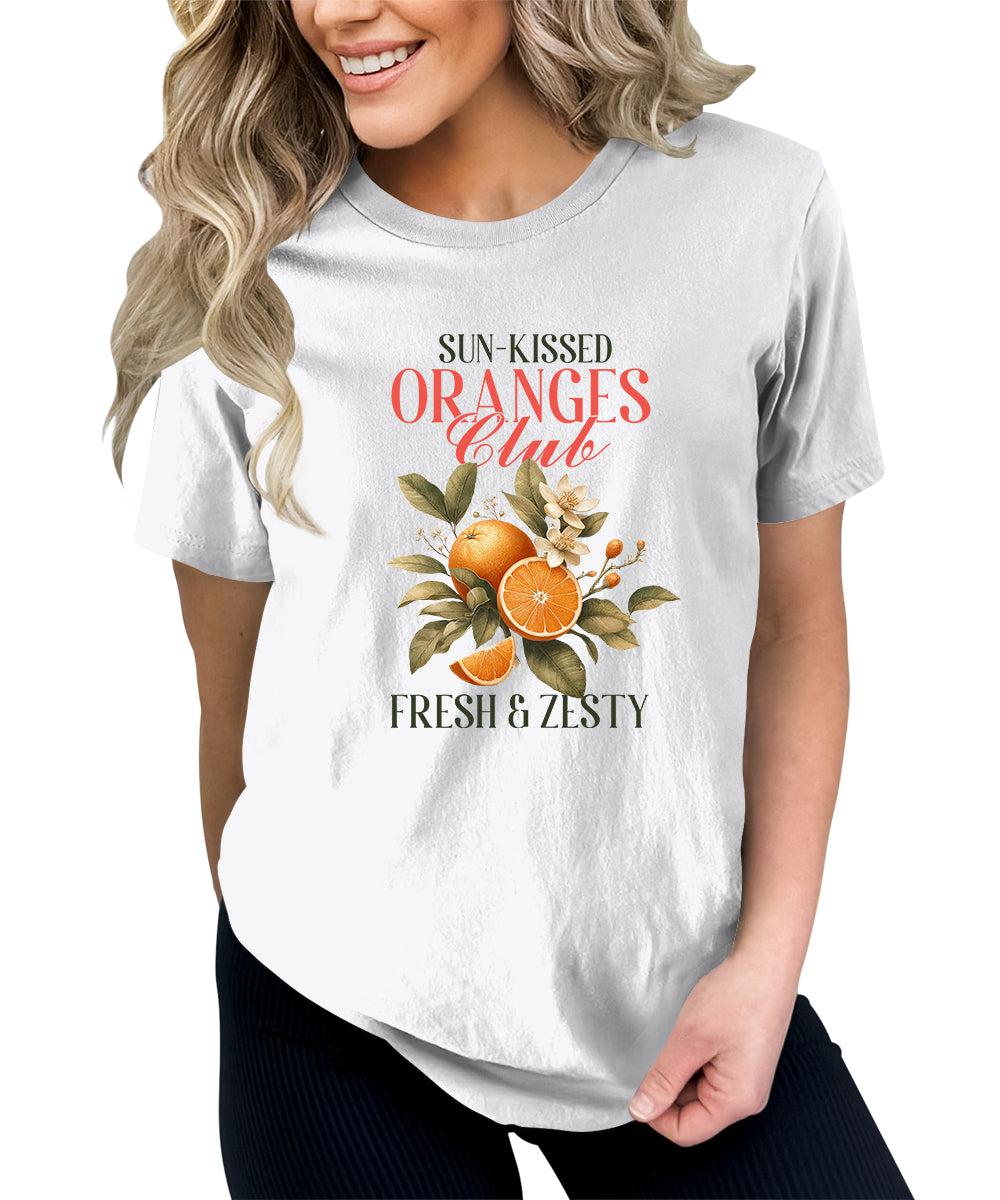 Oranges Shirt Fruit Aesthetic Cute Graphic Tees For Women