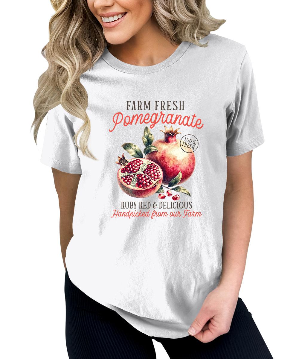 Pomegranate Shirt Fruit Aesthetic Cute Graphic Tees For Women