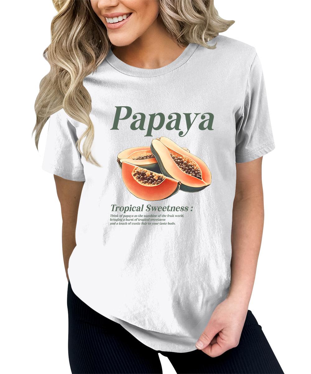 Papaya Shirt Fruit Aesthetic Cute Graphic Tees For Women