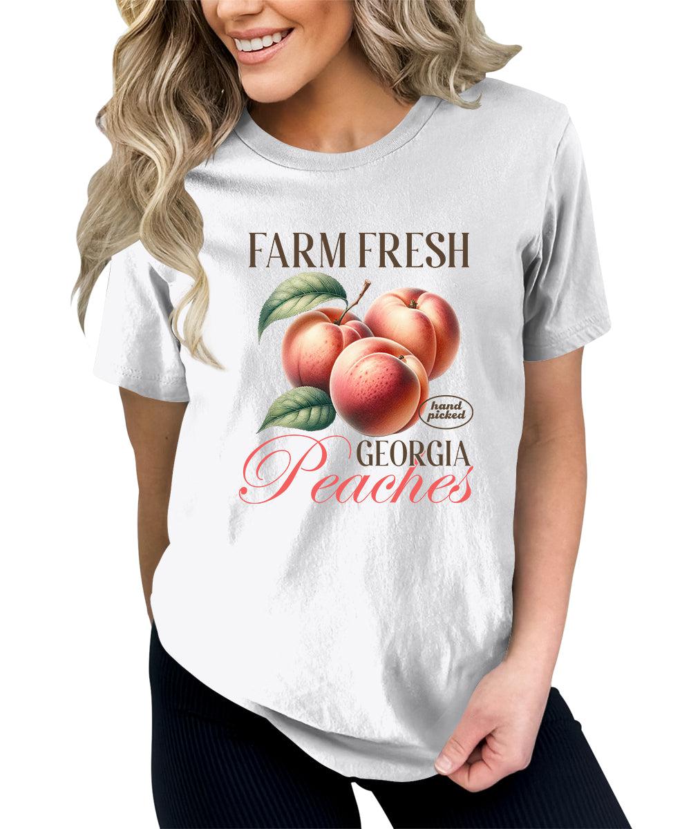 Peaches Shirt Fruit Aesthetic Cute Graphic Tees For Women