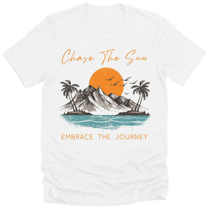 Mens Beach Shirt Chase the Sun Vintage Summer Graphic Tees