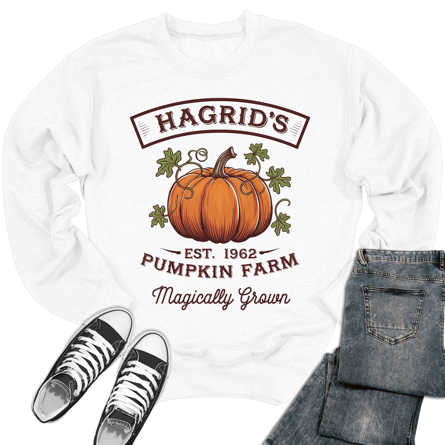 Women's Hagrid's Pumpkin Farm Magically Grown Crewneck Sweatshirt