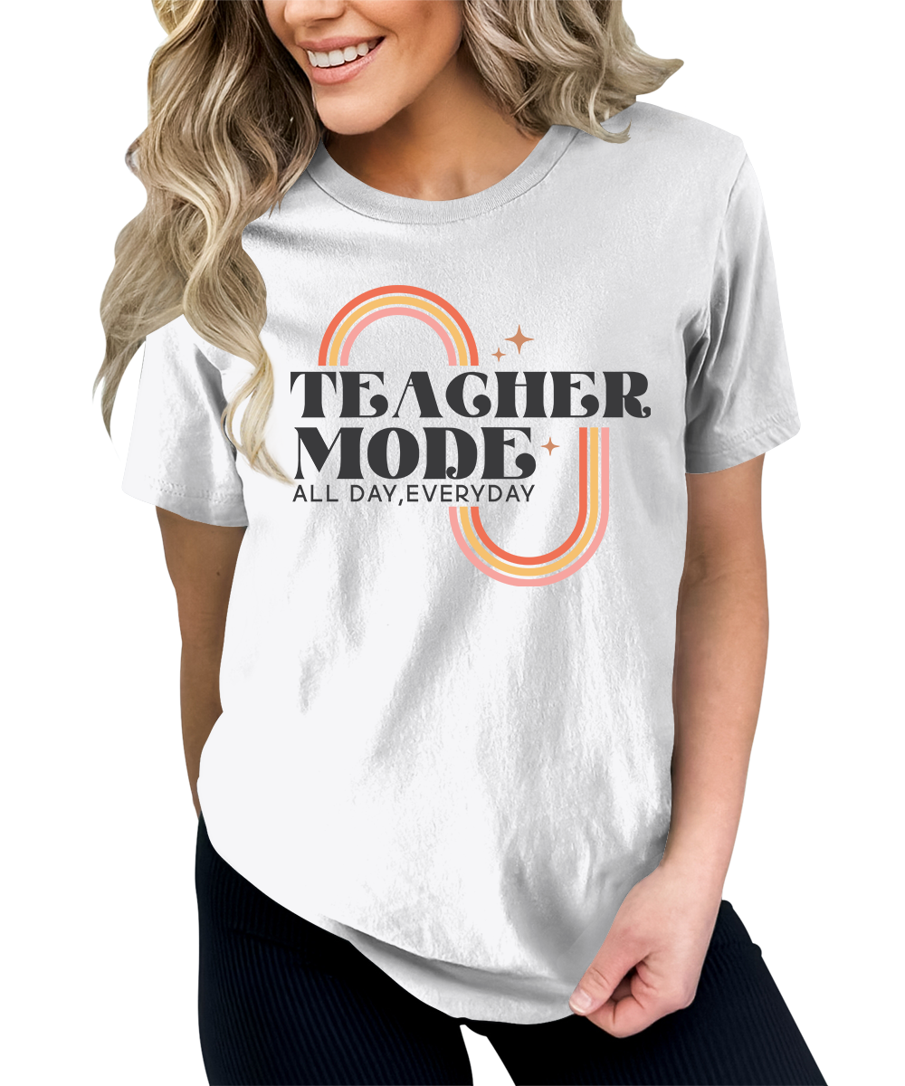 Womens Teacher Mode Teacher's Day Teaching Graphic Tees