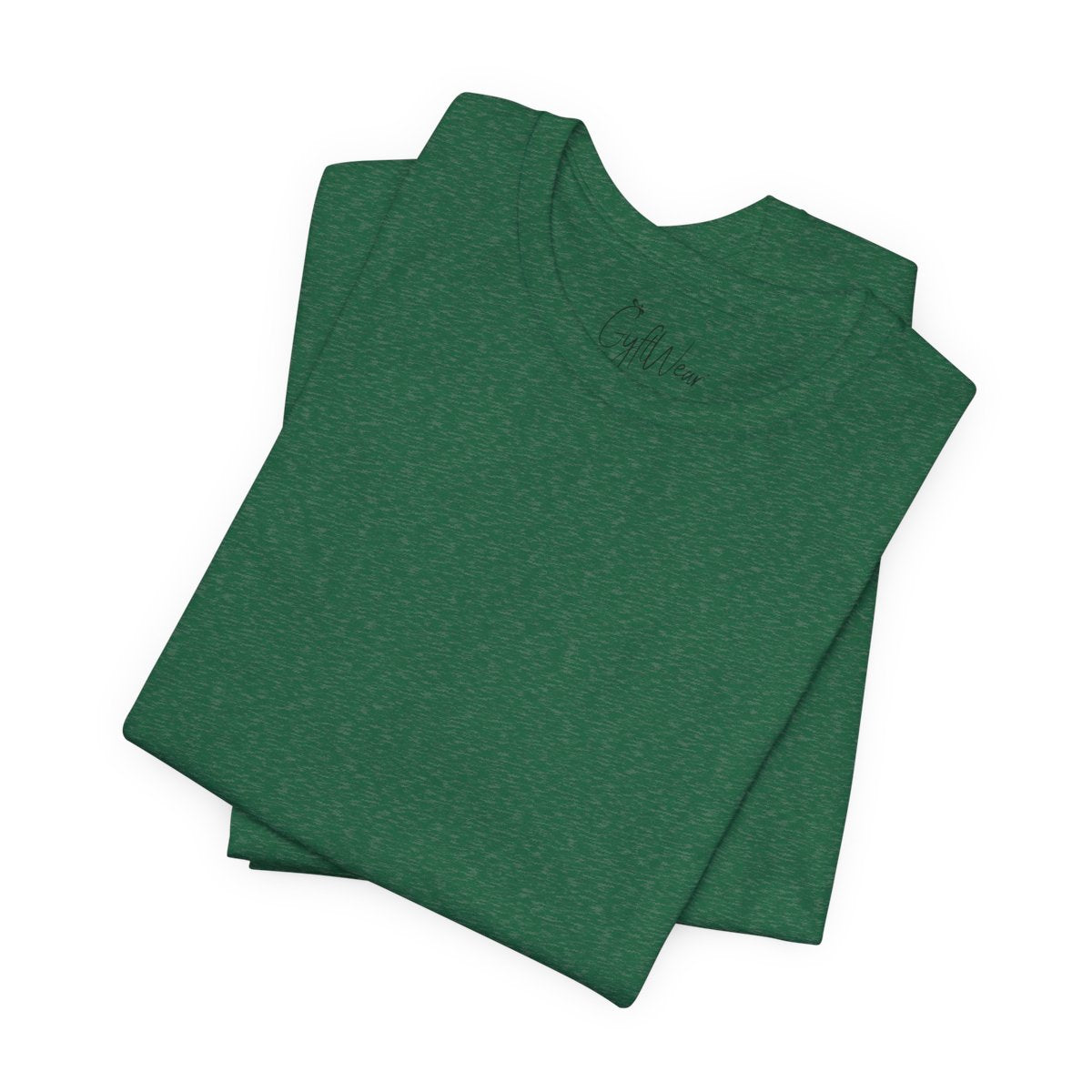 Women's Christmas Shirt Plain Heather Grass Green folded neck label view