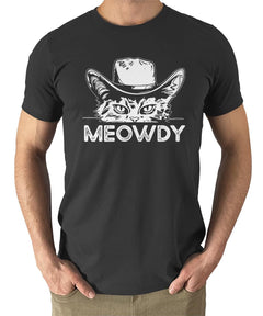 Meowdy Cat Cowboy Funny Country Mens T-shirt