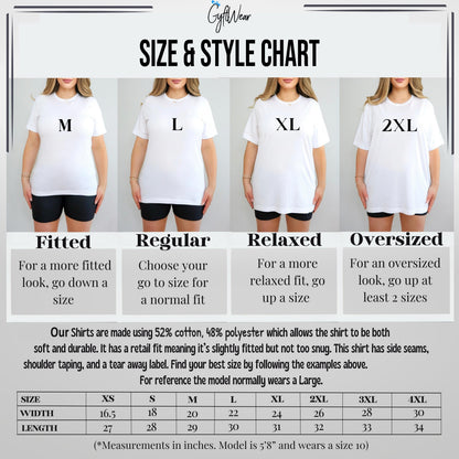 GyftWear size chart - Heather Red