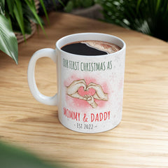 Our First Christmas As Mommy and Daddy New Parents Christmas Gift Coffee Mug