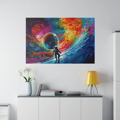 Space Astronaut Colorful Wall Art - Abstract Picture Canvas Print Wall Painting Modern Artwork Wall Art for Living Room Home Office Décor